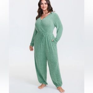 BloomChic Heathered Green Women's Jumpsuit
